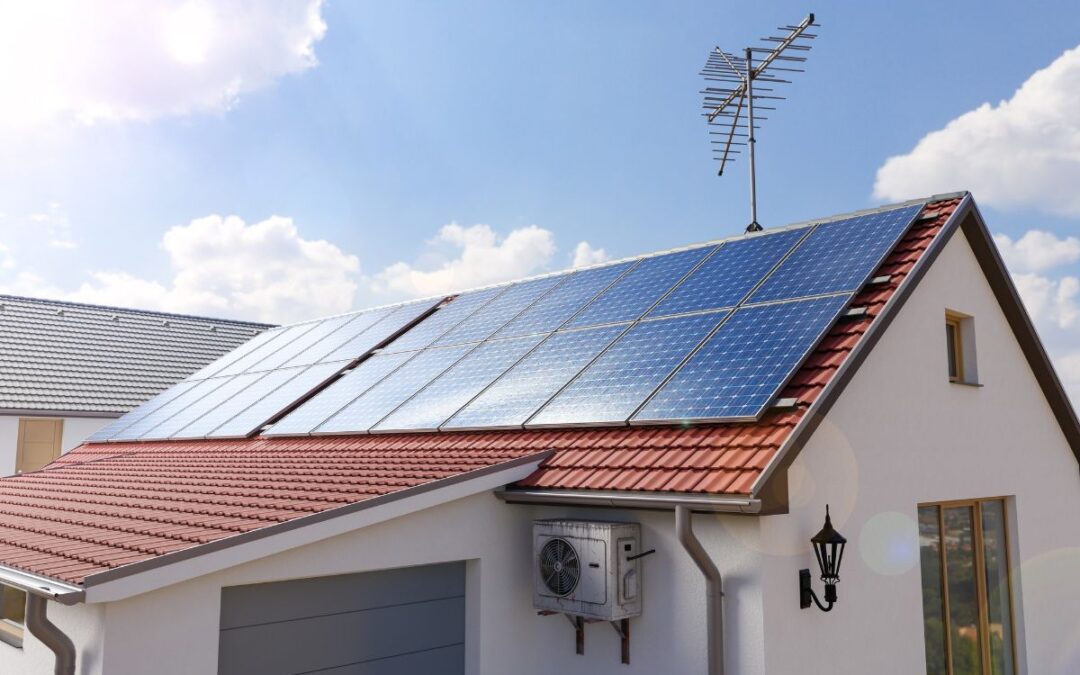 solar panels on the house roof